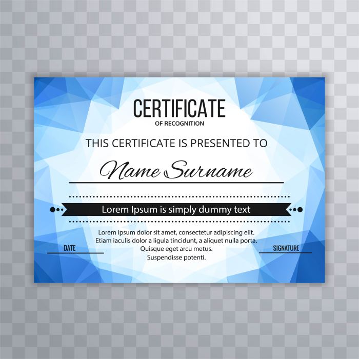 Modern blue polygon certificate template background 237572 Vector Art ... How to measure a ring